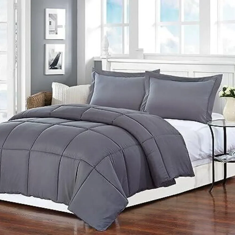 Christies Home Living Gray Down Alternative Comforter Duvet - Twin Size SU181